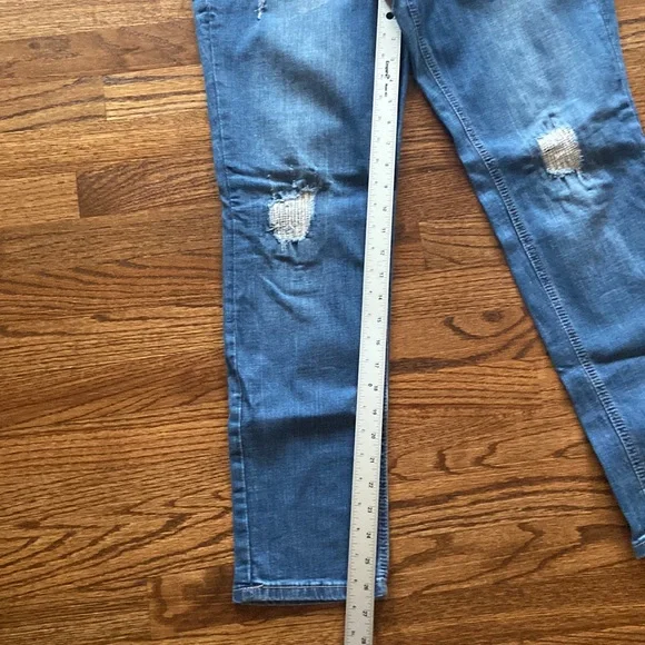 Vintage America Jeans Sz 10 medium wash EC floral inside band very cute! Spring - Picture 8 of 10